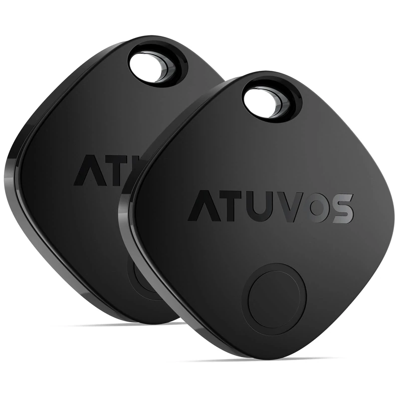 ATUVOS Air Tag Tracker 2 Pack- Apple Find My, Replaceable Battery, IP67