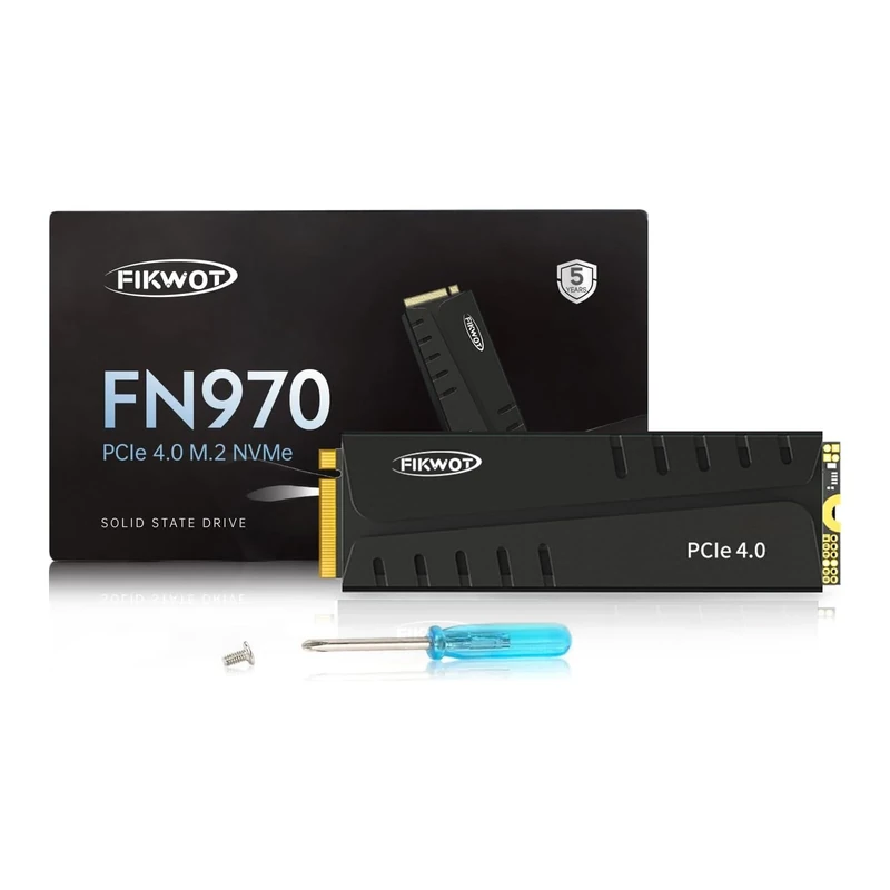 Fikwot FN970 1TB M.2 2280 PCIe Gen4 x4 NVMe 1.4 Internal Solid State Drive with Heatsink - Speeds up to 7400MB/s, Configure DRAM Cache, Compatible PS5 Internal SSD