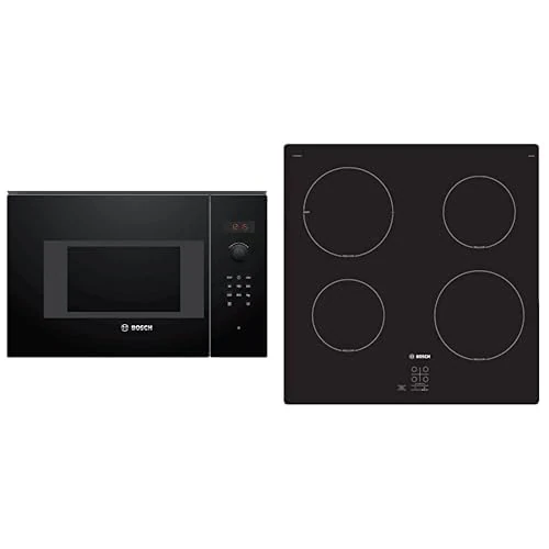 Bosch Set: Serie 4 Built-In Microwave + Serie 2 60cm Induction Hob, Black