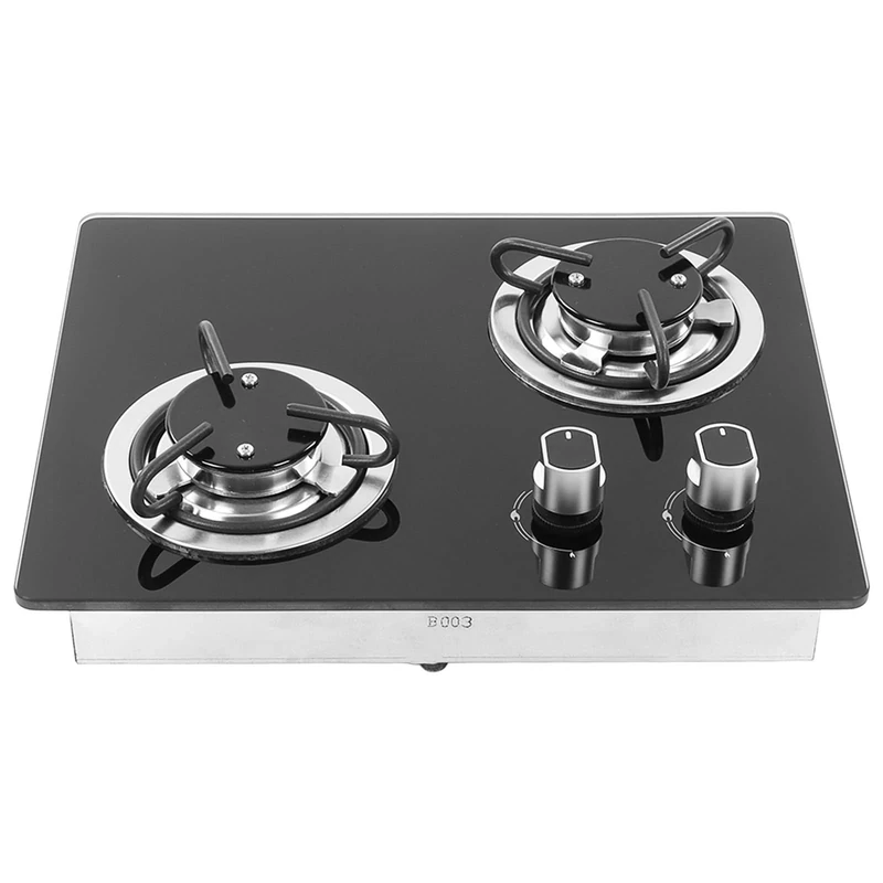 Gas Hob,RV Gas Stove 2 Burners 1.8Kw Power Tempered Glass Panel Easy to Clean Gas Cook Top Hob Gas Hob Gas Cooker Gas Cooker Hobs for Boat Caravan Camper