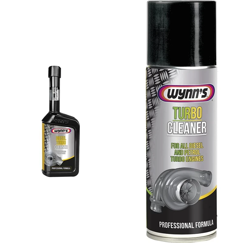 Wynn's 18753 Professional Formula Diesel Turbo Cleaner Clears Blocked Turbochargers,Black,500ml & 1831075 Turbo Cleaner Spray Additive For Cleaning & Unblocking Dirty Turbochargers, 200ML