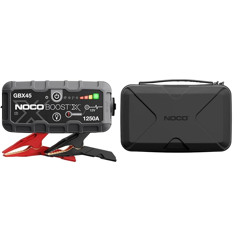 NOCO Boost X GBX45 1250A 12V UltraSafe Portable Lithium Car Jump Starter & GC040 Universal EVA Protection Case for GENIUS1, GENIUS2, GENIUS5, and GENIUS10