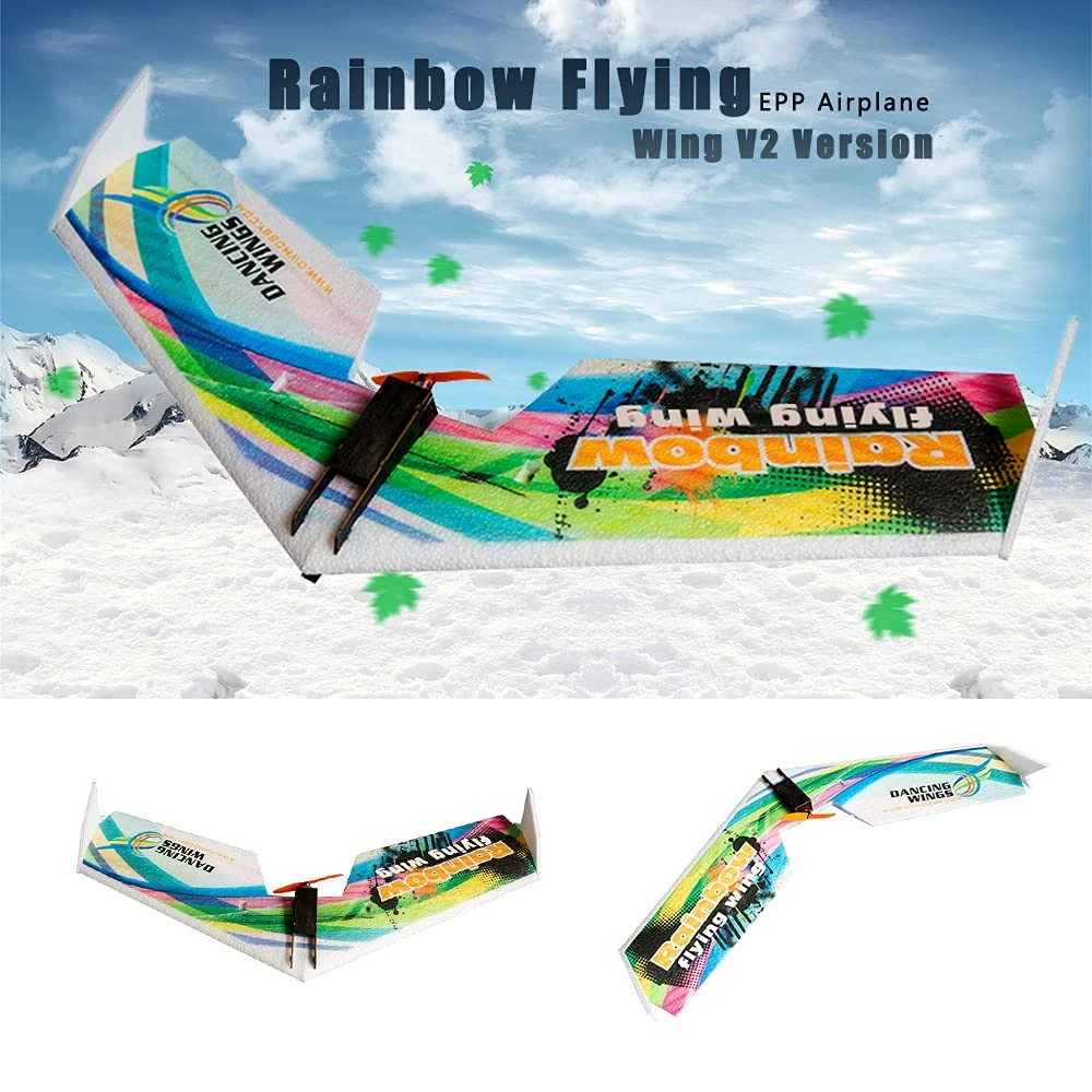 LAURAG Rainbow Flying Wing V2 RC Airplane 800mm Wingspan Delta Wing Tail-pusher Aircraft KIT