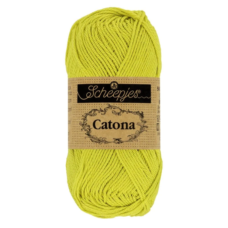 Scheepjes - Scheepjes Catona 245 Green Yellow Yarn - 10x50g