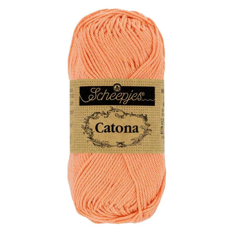 Scheepjes - Scheepjes Catona 524 Apricot Yarn - 10x50g - Image 1