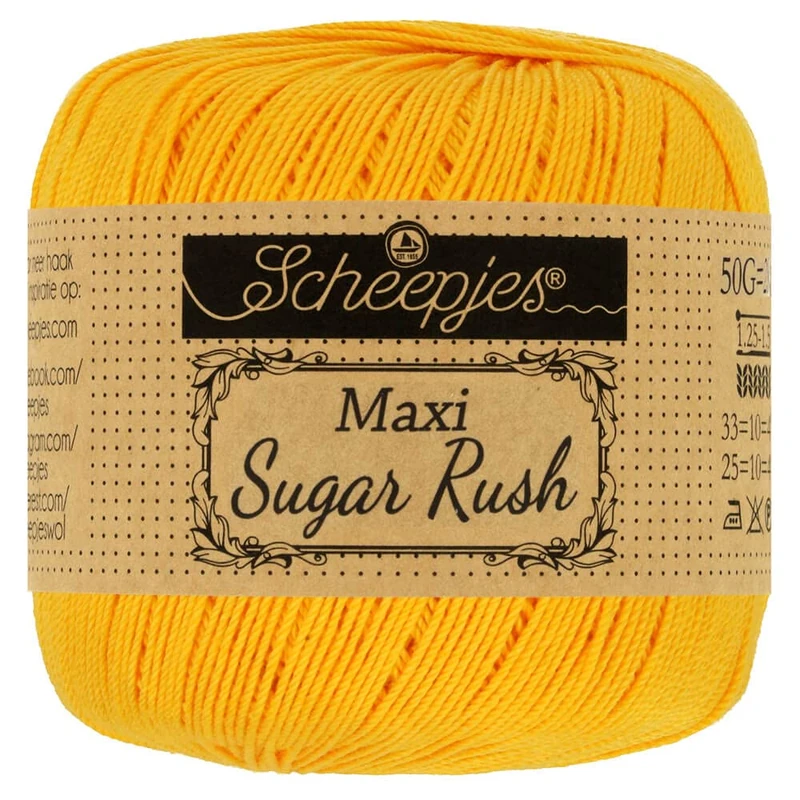 Scheepjes - Scheepjes Maxi Sugar Rush 208 Yellow Gold Yarn - 10x50g