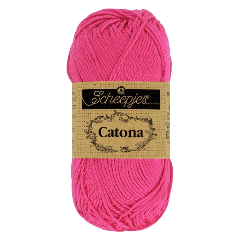 Scheepjes - Scheepjes Catona 114 Shocking Pink Yarn - 20x25g