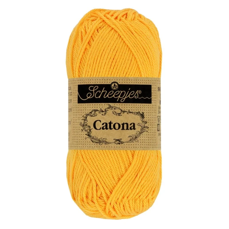Scheepjes - Scheepjes Catona 208 Yellow Gold Yarn - 20x25g