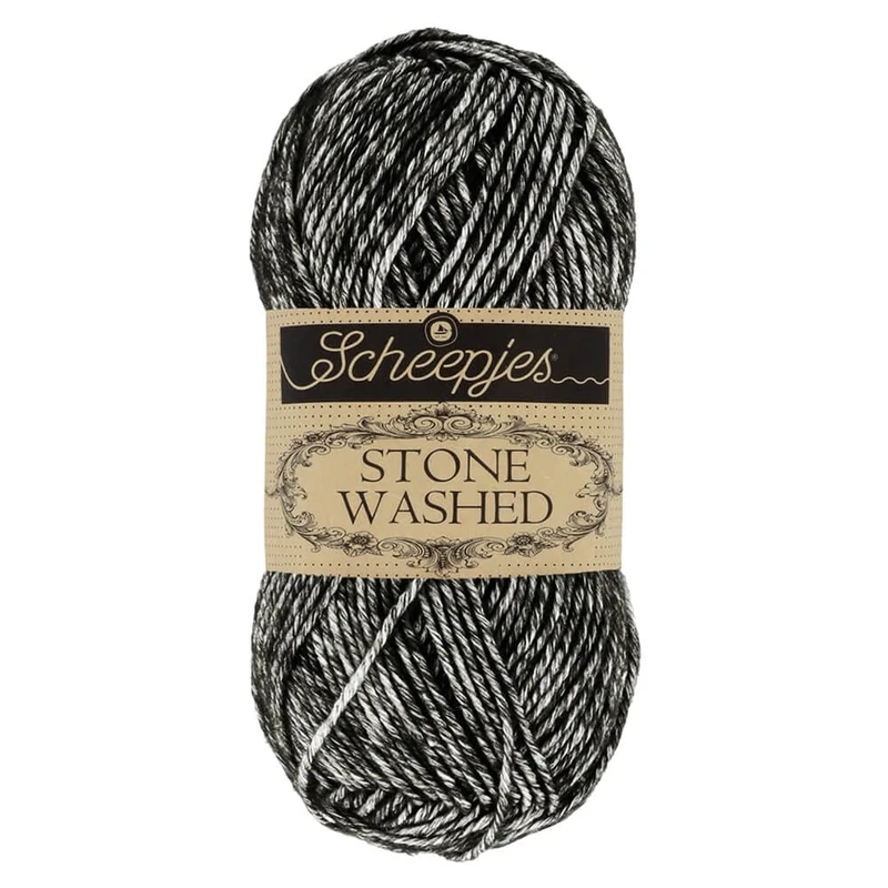 Scheepjes - Scheepjes Stone Washed 803 Black Onyx Yarn - 10x50g - Image 1