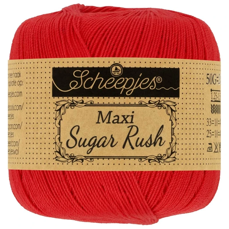 Scheepjes - Scheepjes Maxi Sugar Rush 115 Hot Red Yarn - 10x50g
