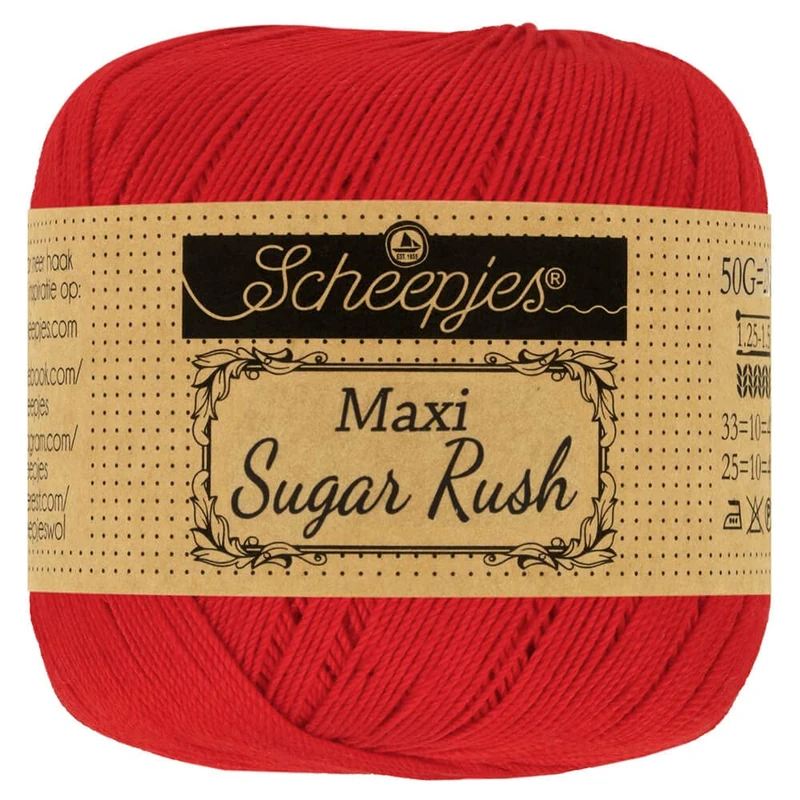 Scheepjes - Scheepjes Maxi Sugar Rush 722 Red Yarn - 10x50g