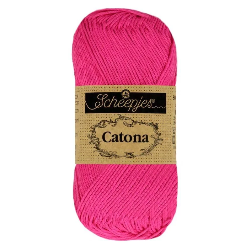 Scheepjes - Scheepjes Catona 604 Neon Pink Yarn - 20x25g