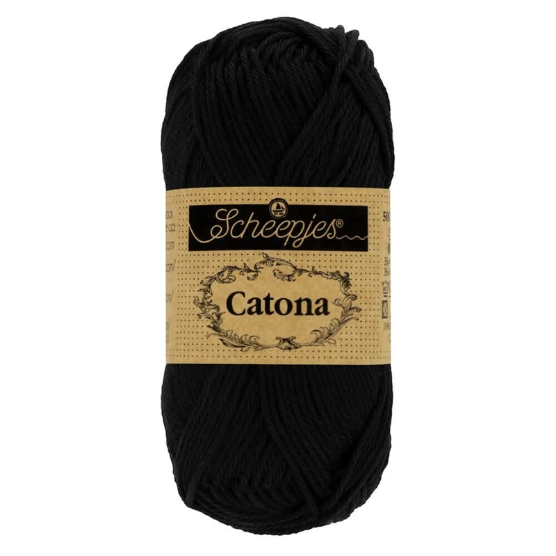 Scheepjes - Scheepjes Catona 110 Jet Black Yarn - 20x25g