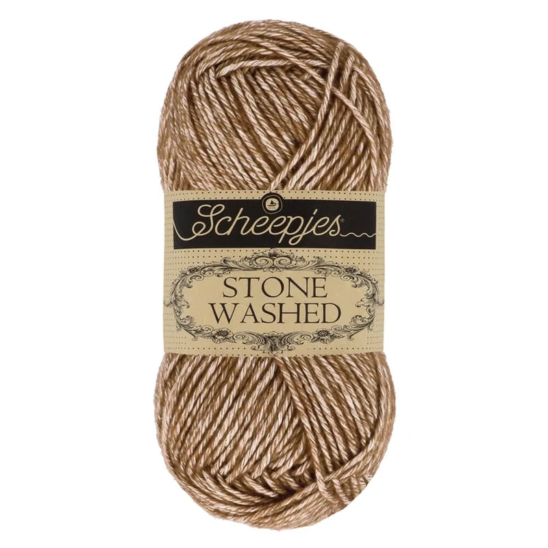 Scheepjes - Scheepjes Stone Washed 822 Brown Agate Yarn - 10x50g