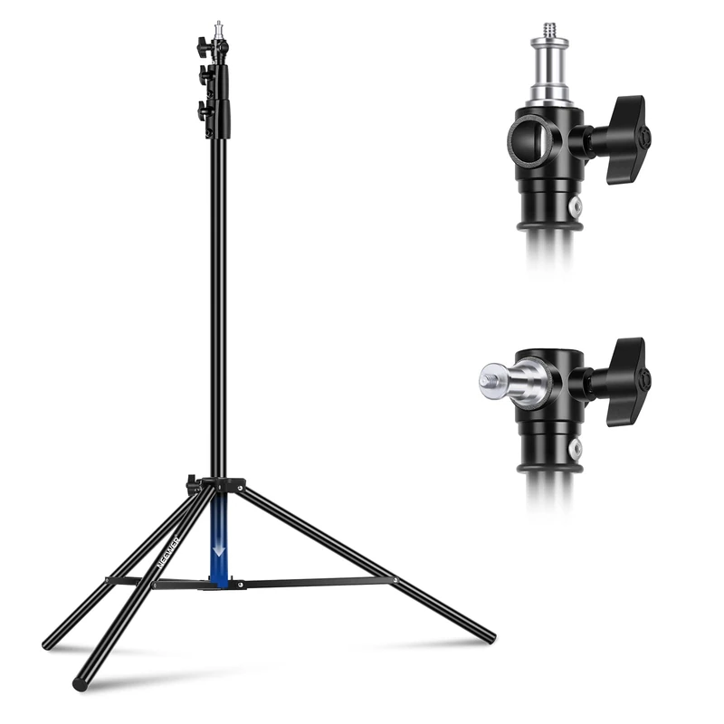 NEEWER 8.5ft/2.6m Air Cushioned Light Stand, Heavy Duty Metal Photography Tripod Stand with 1/4"to 3/8" Reversible Spigot, 3 Way Mounting Interface & Metal Locking Knobs, Max Load 5.5lb/2.5kg