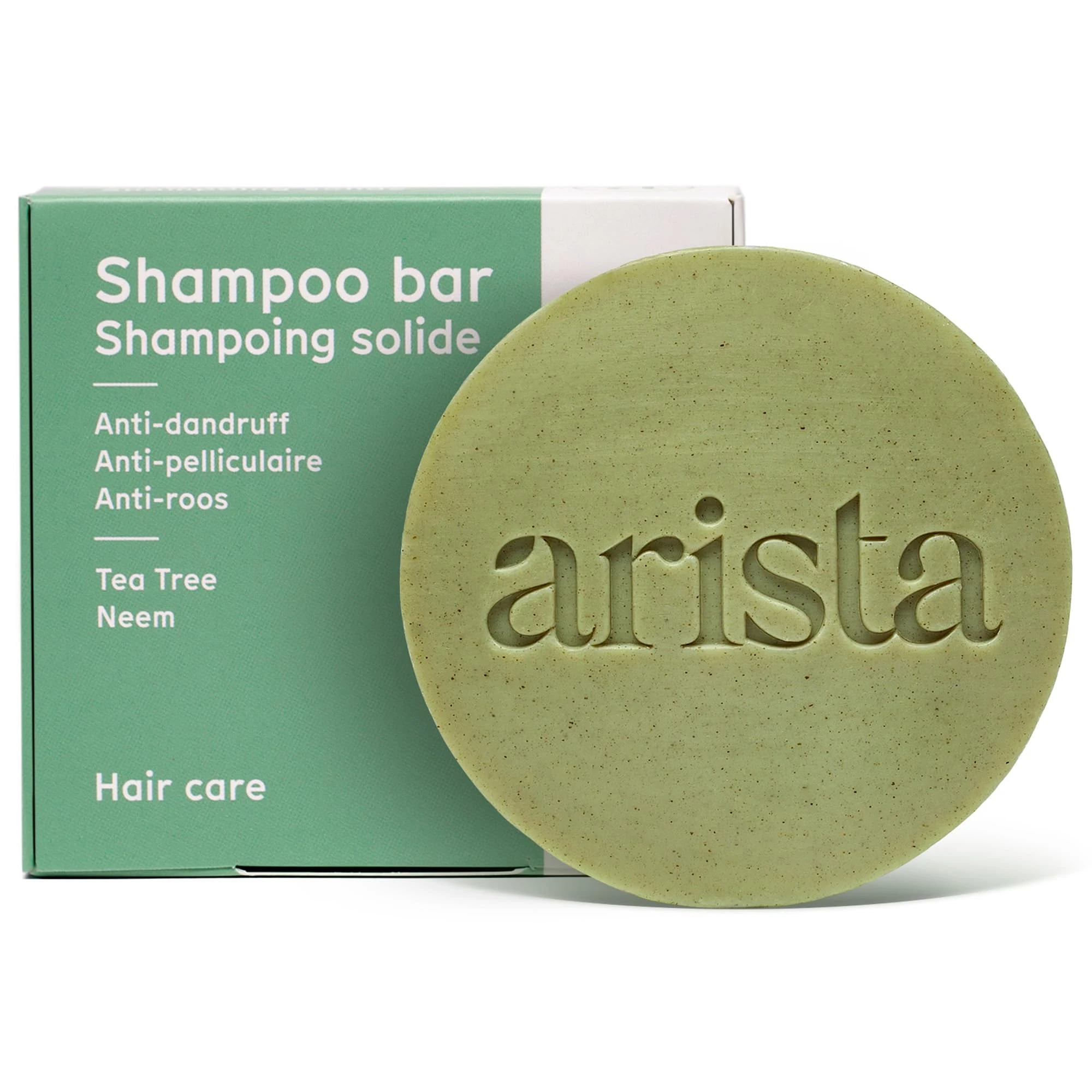 Arista ayurveda Anti Dandruff Shampoo Bar | Sulfate Free Tea Tree Oil, Neem Leaf Powder & Arnica Antibacterial Wo Vegan Bar, Pack of 1