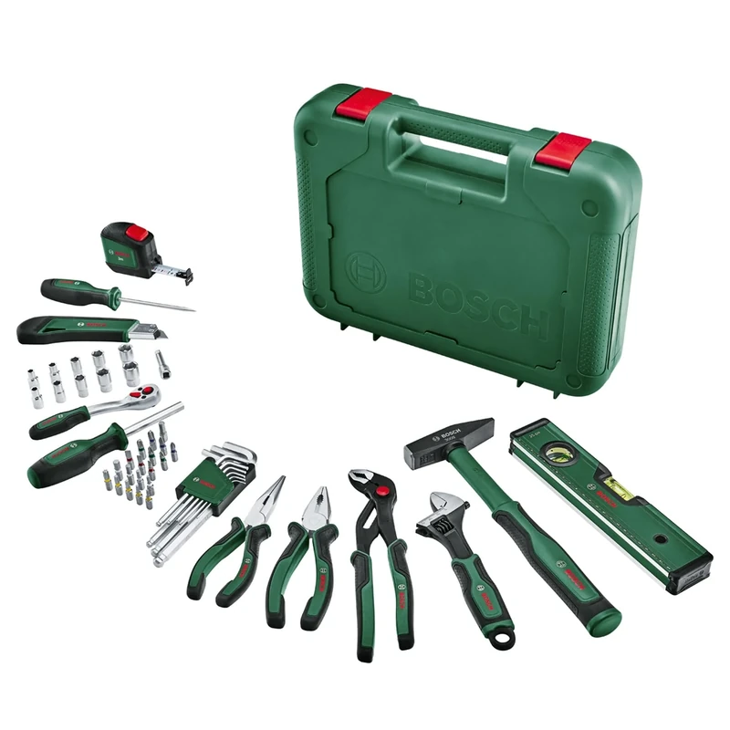 Bosch Advanced 52 Piece Hand Tool Set (Set of High Quality Tools for Experienced DIY, Long Life, High Quality Materials, Ergonomic Design)