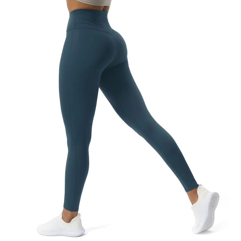 Aoxjox High Waisted Workout Leggings for Women Compression Tummy Control Trinity Buttery Soft Yoga Pants 26", Blueberry, M