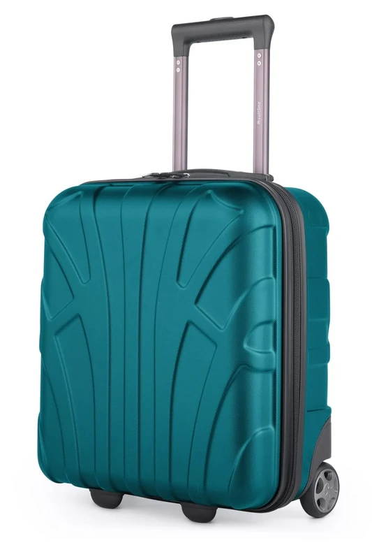 suitline - Small suitcase 45x36x20 cm, Easyjet baggage allowance underseat hand luggage, carry-on luggage trolley light, 30 litres, ABS hard shell, aqua green