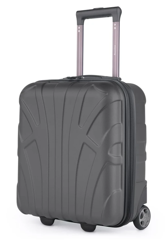suitline - Small suitcase 45x36x20 cm, Easyjet baggage allowance underseat hand luggage, carry-on luggage trolley light, 30 litres, ABS hard shell, graphite