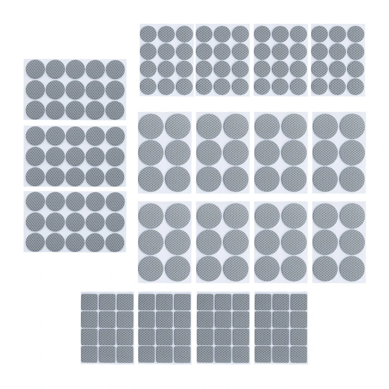 Relaxdays Furniture Pads, Non, 189x Pack, Self Adhesive, Floor Protector, Anti-Slip, Square, Round, Dark Grey, 4 x 4 x 0.4 cm