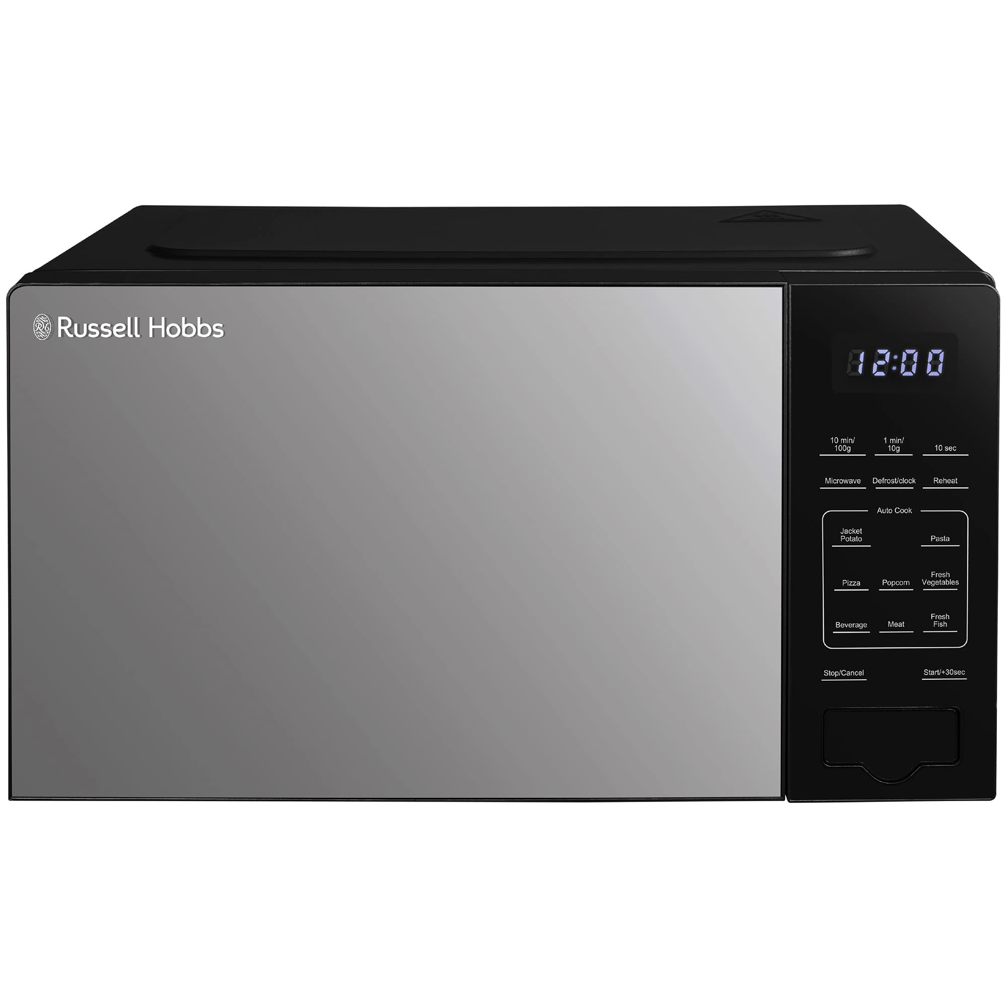 Russell Hobbs Touch Control Digital Solo Microwave 20L 800W in Black with 10 Power Levels, 6 Auto Cook Menus, Defrost Control, Clock & Timer RHMT2005B