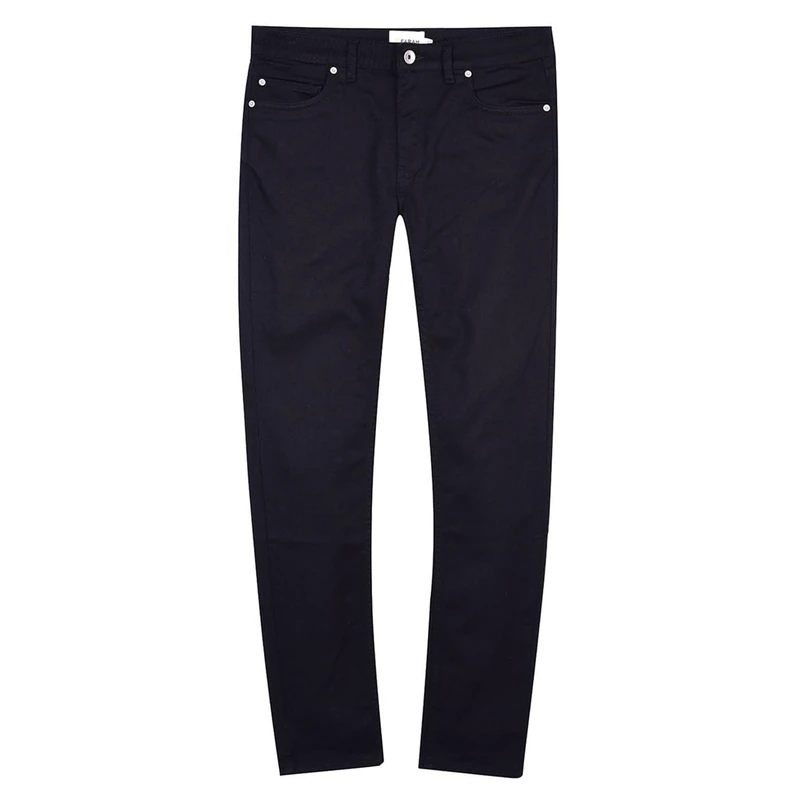 Farah Men's Drake Slim Fit Cotton Twill Trousers, Black, 32/33