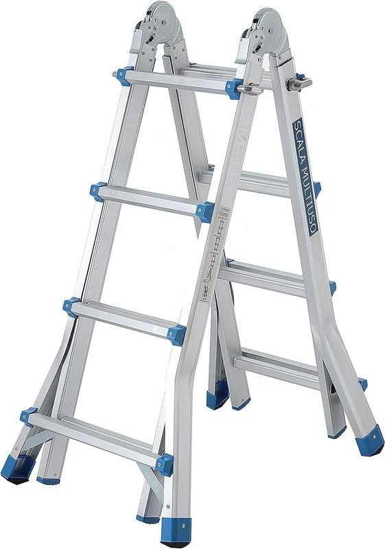 Aluminium telescopic ladder 3.98 MT Lightweight 4x4 Multipurpose Multifunction Folding Booklet