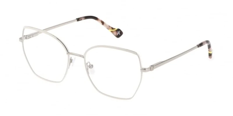 Yalea Women's Gafas De Vista Sunglasses, Palladium Glossy W/White Parts, 55/17/135