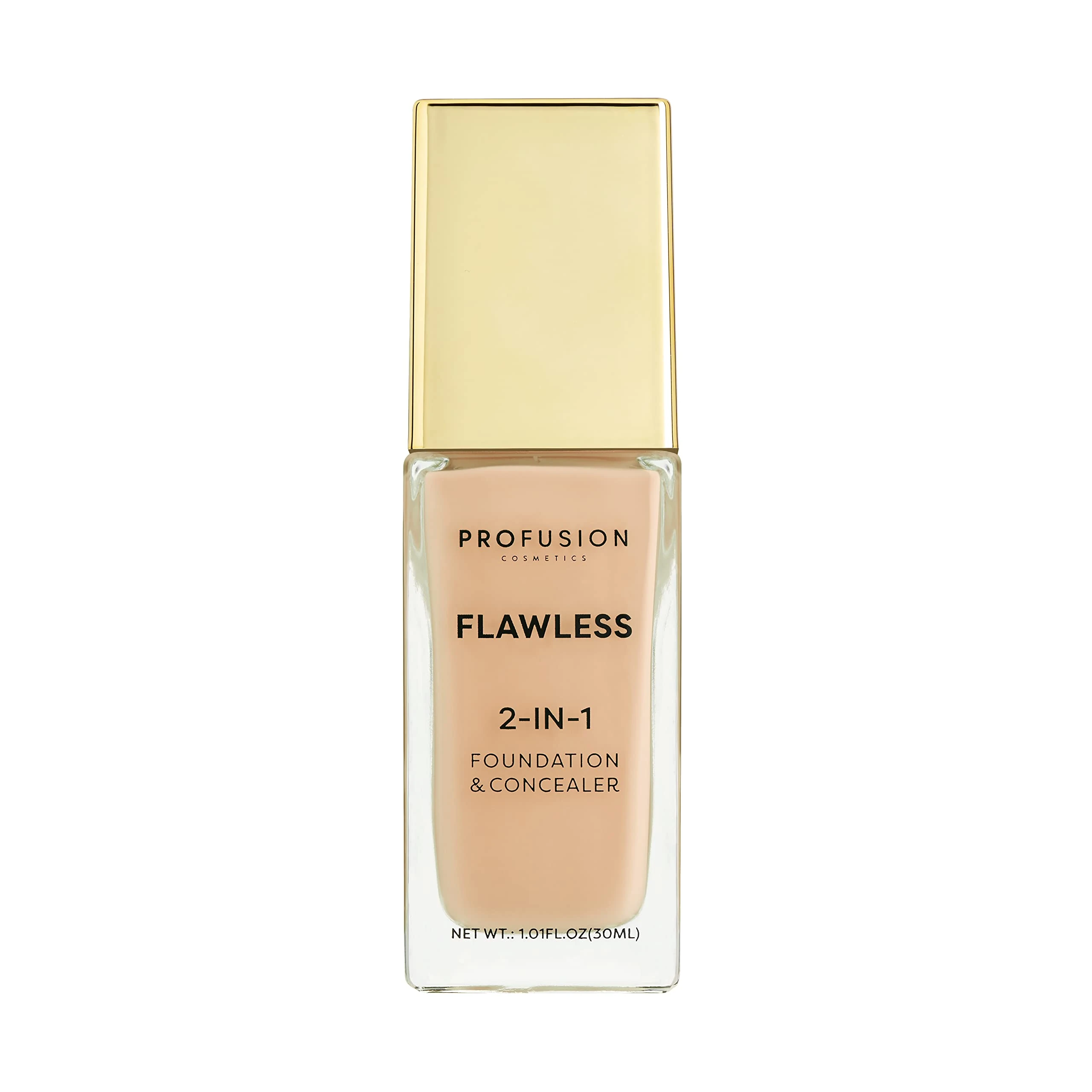 Profusion Cosmetics 2-In-1 Foundation and Concealer for Medium Skin Tone, Flawless Full Coverage and Matte Finish with Convenient Solution for Achieving Polished Look - Honey