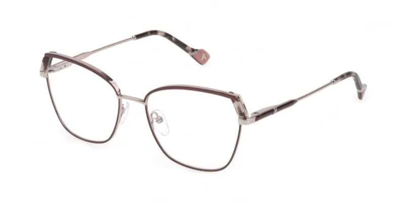 Yalea Women's Gafas De Vista Sunglasses, Shiny Red Gold W/Bordeaux Parts, 54/17/135