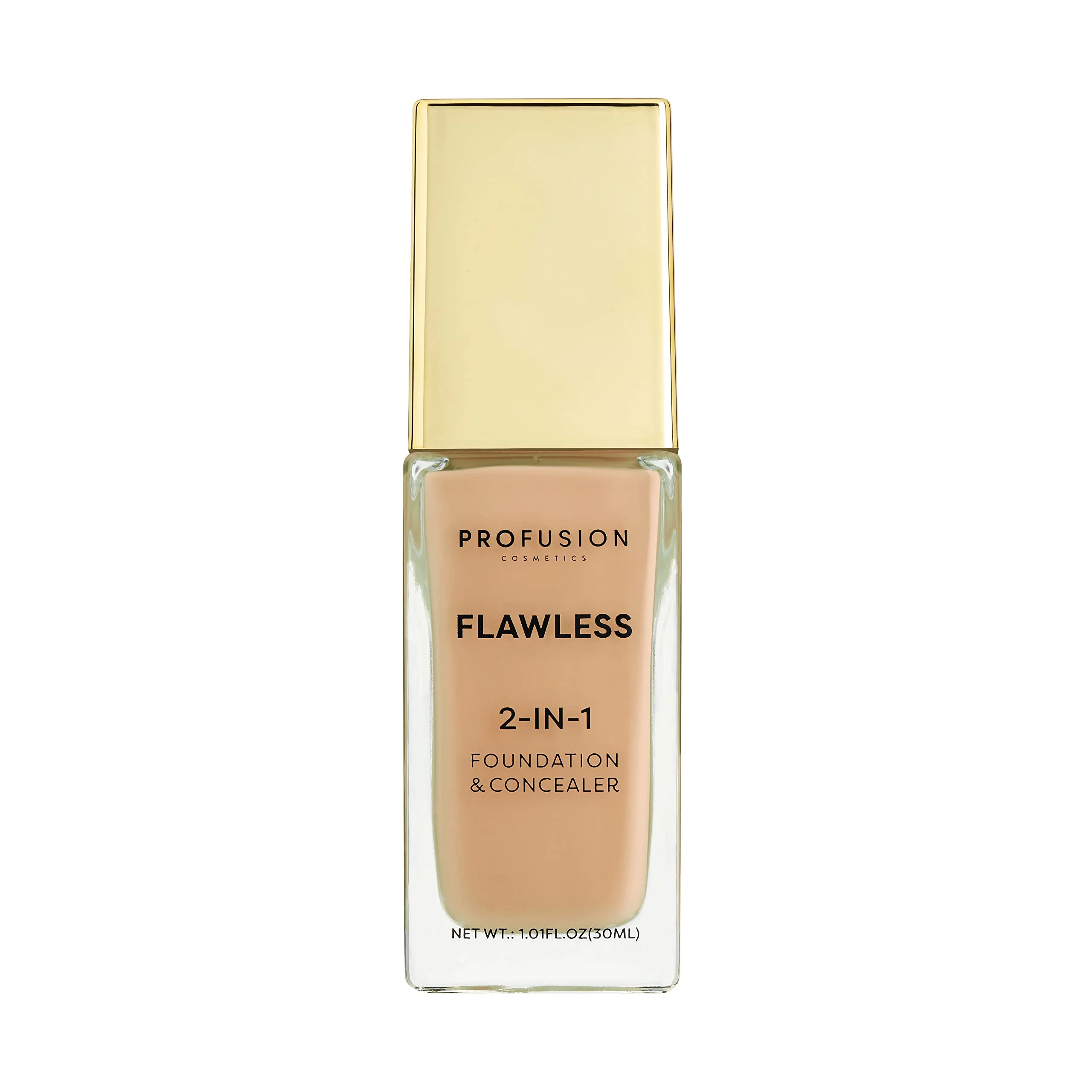 Profusion Cosmetics 2-In-1 Foundation and Concealer for Medium Skin Tone, Flawless Full Coverage and Matte Finish with Convenient Solution for Achieving Polished Look - Neutral Tan