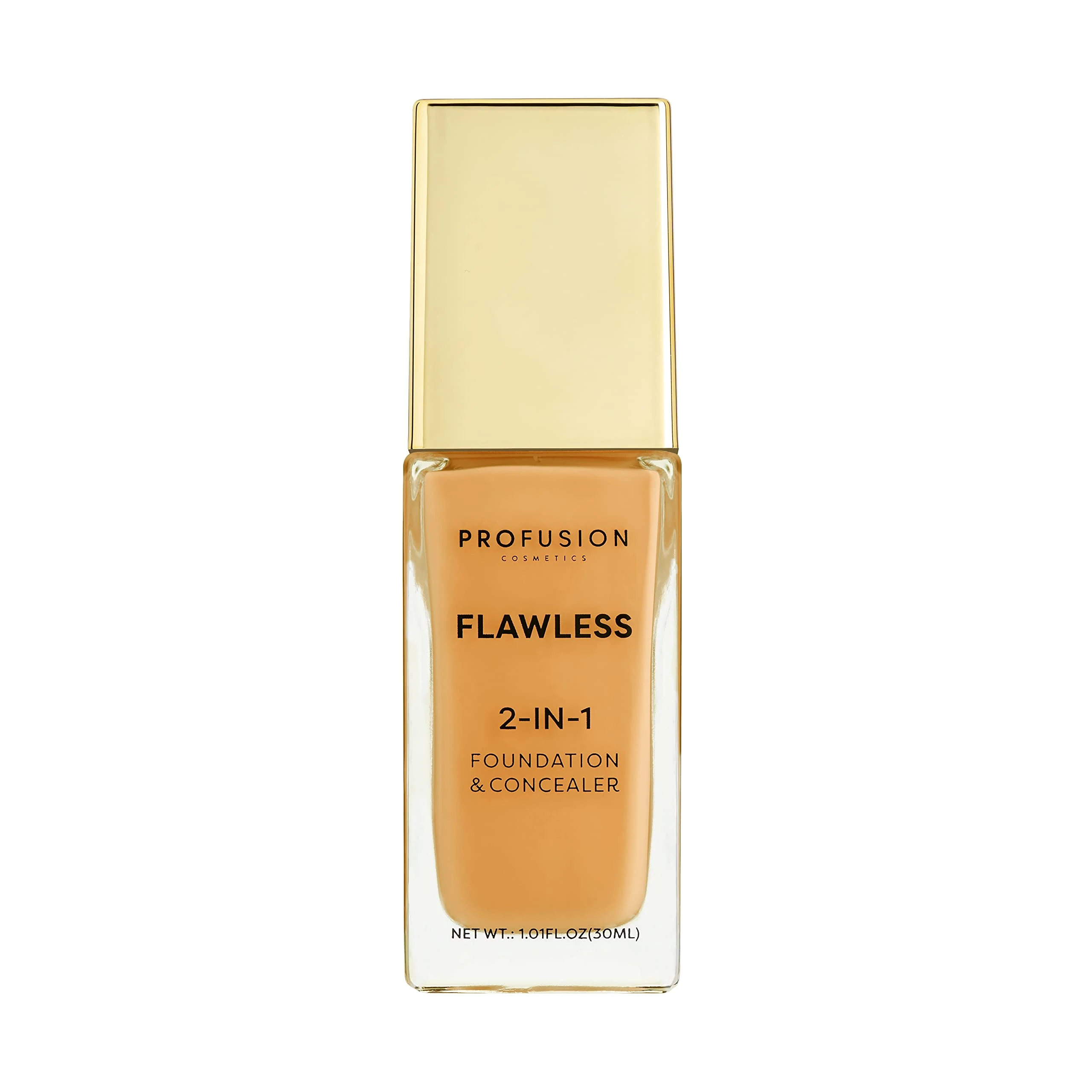 Profusion Cosmetics 2-In-1 Foundation and Concealer for Medium Deep Skin Tone, Flawless Full Coverage and Matte Finish with Convenient Solution for Achieving Polished Look - Rich Tan
