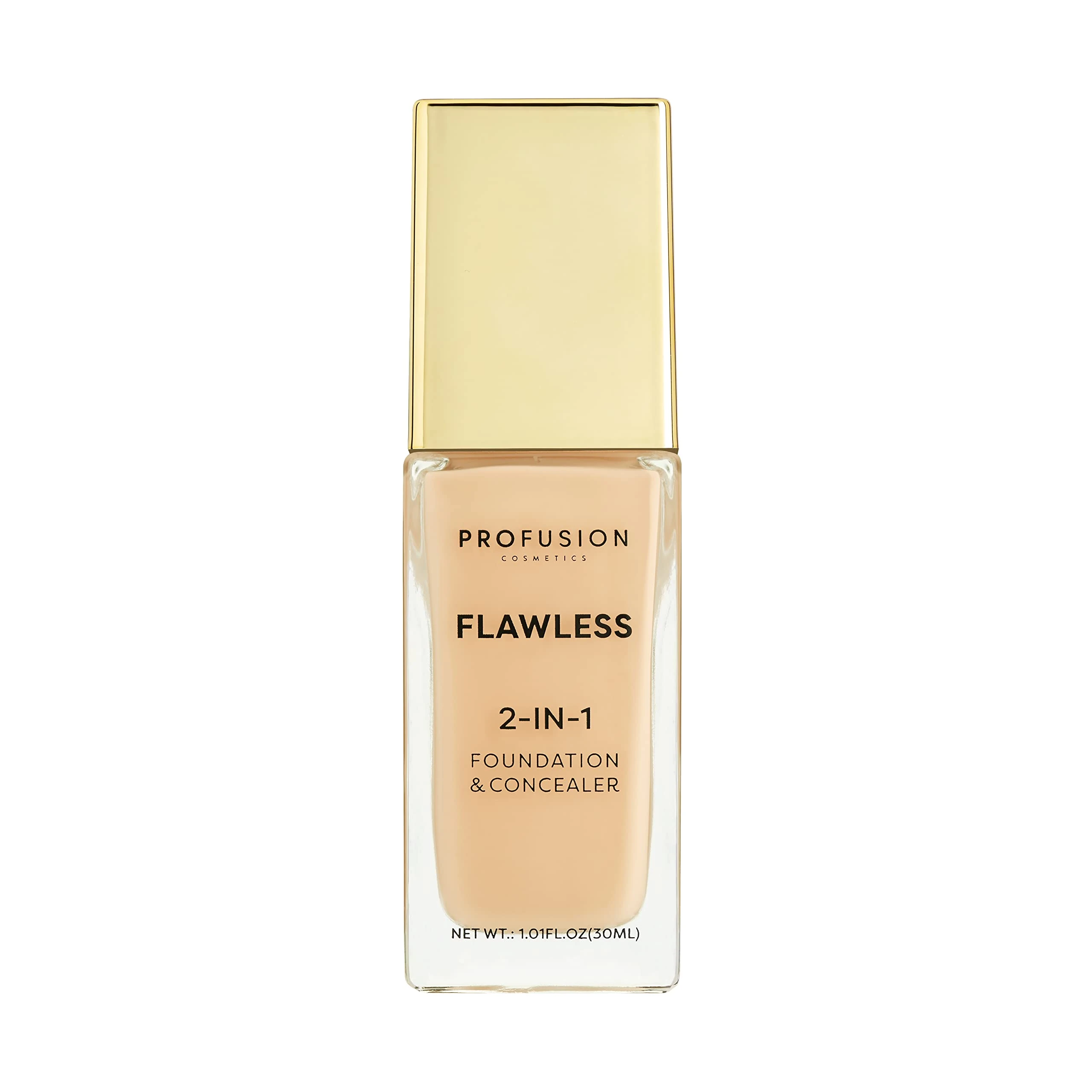 Profusion Cosmetics 2-In-1 Foundation and Concealer for Light Skin Tone, Flawless Full Coverage and Matte Finish with Convenient Solution for Achieving Polished Look - Fair Beige