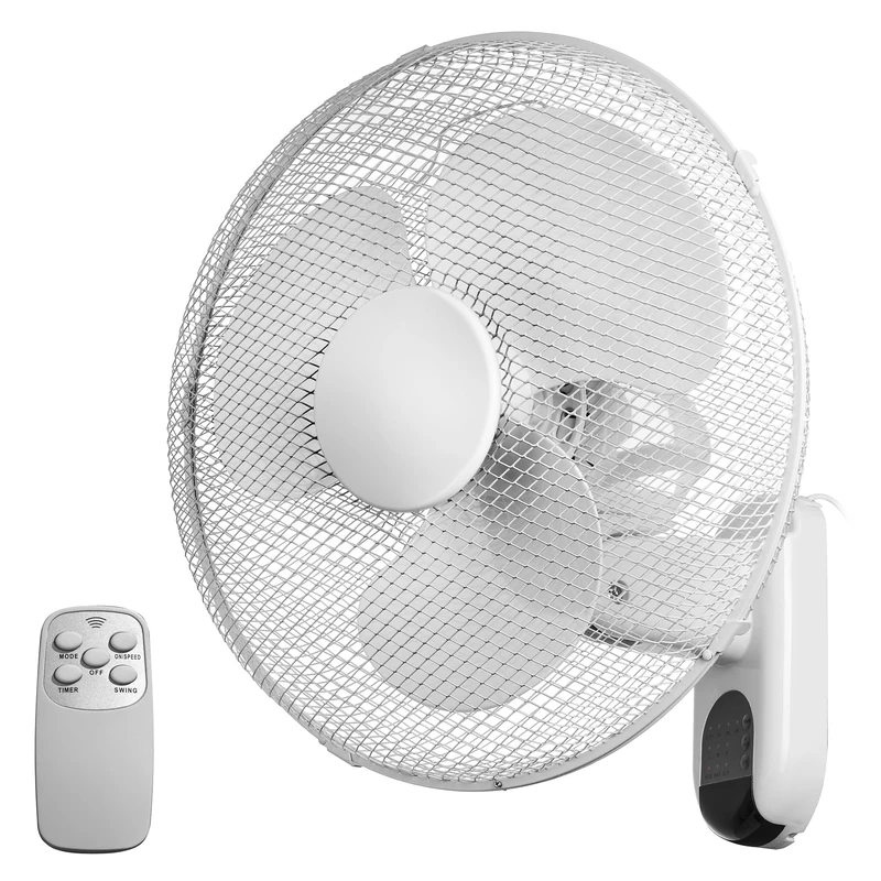 Daewoo 16" Wall Mounted Fan, Remote Control, 3-Speed Settings, Oscillation & Timer, Space-Saving Cooling for Home, Office, Gym & Garage, Quiet Operation