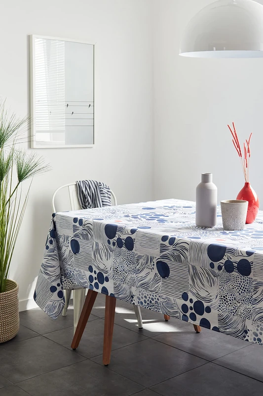 Nydel Rivage Coated Acrylic Tablecloth Blue 160 x 350 cm