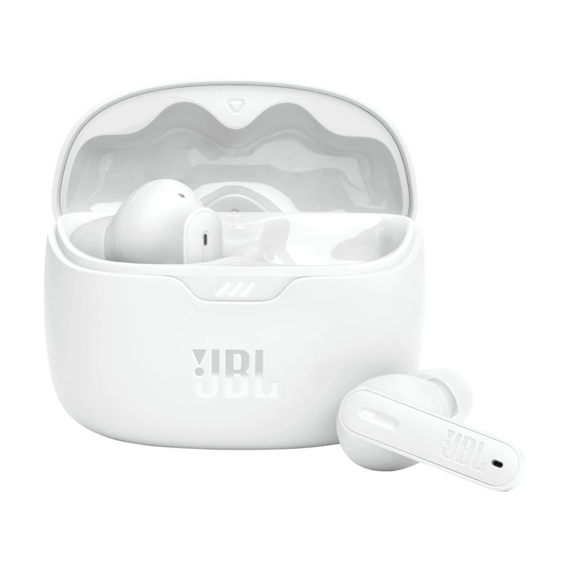 JBL Tune Beam Wireless Bluetooth Earphones, Water-Resistant and Noise-Cancelling Headphones with 48-Hour Battery Life, White