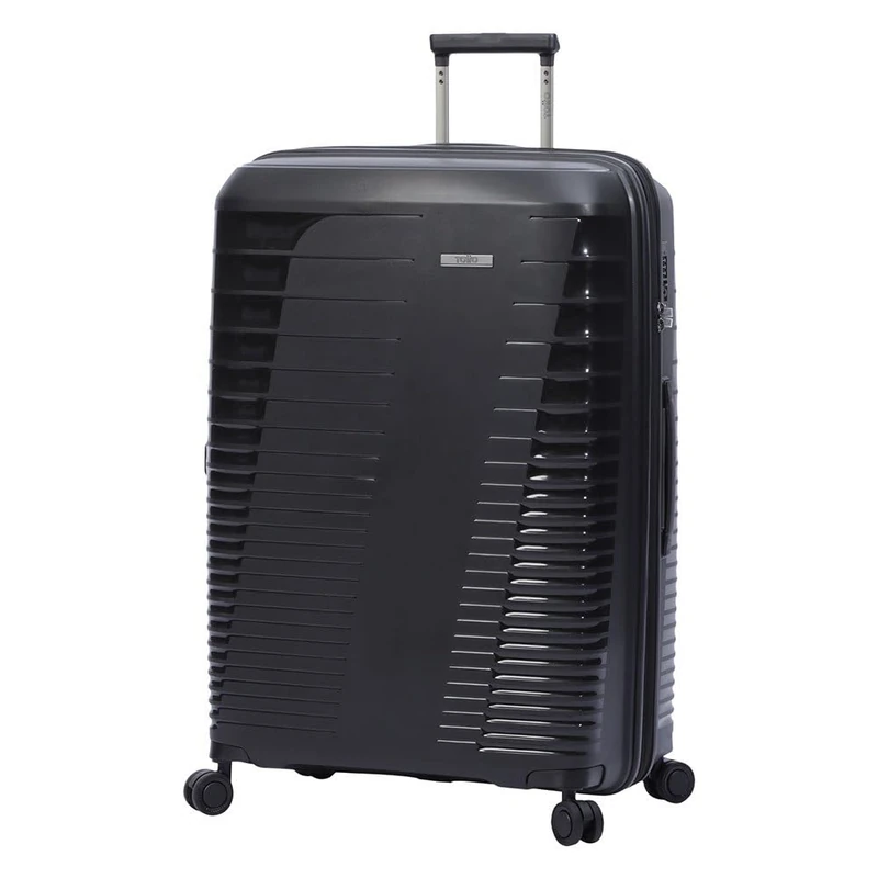 TOTTO Large Black Trolley Suitcase - Traveler Large Size, Black/White, Grande, Casual