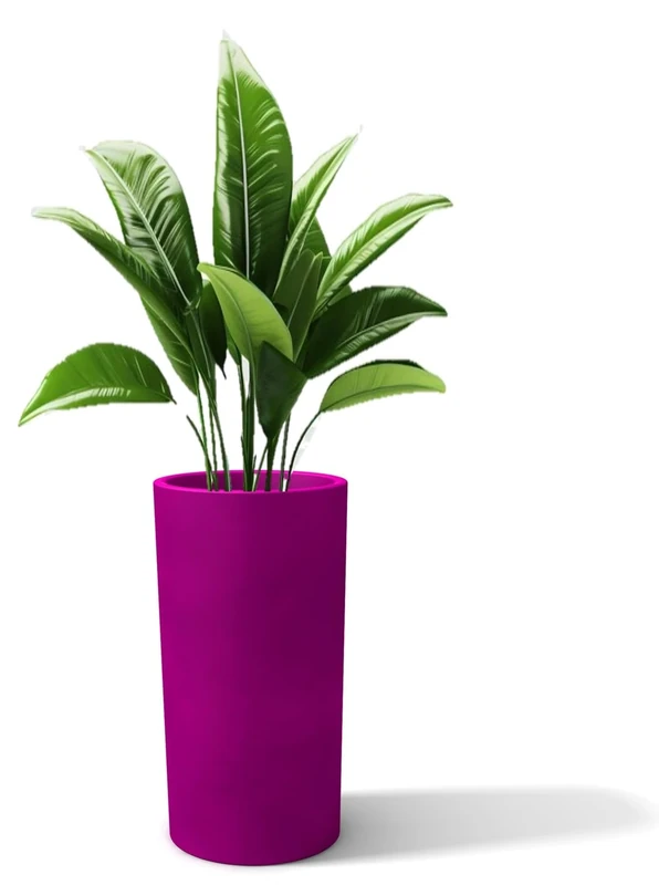 Kloris Planter, Plastic polyethylene PE, Purple, Altezza 70 cm