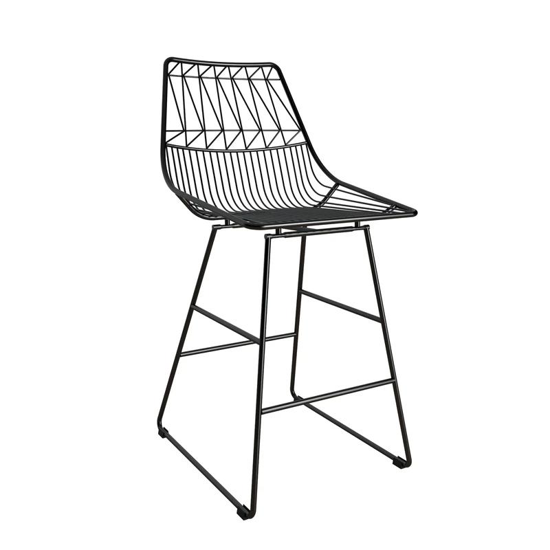 DHP Furniture Astrid Wire Metal Counter Stool Black