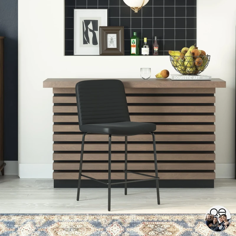 DHP Furniture Corey Counter Stool Black Faux Leather