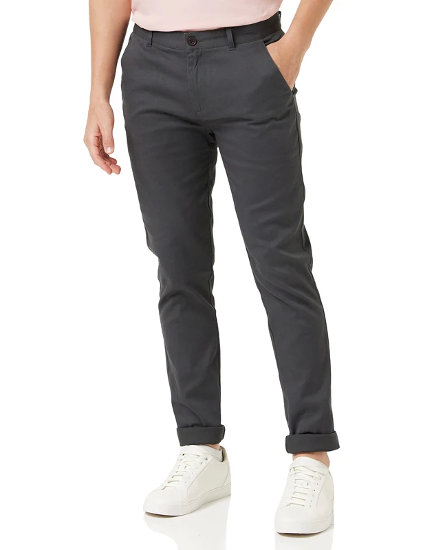 Farah - Men's Chinos, Endmore Twill Chinos with Stretch, Skinny Fit, Casual Trousers, Farah Grey, 32W 34L
