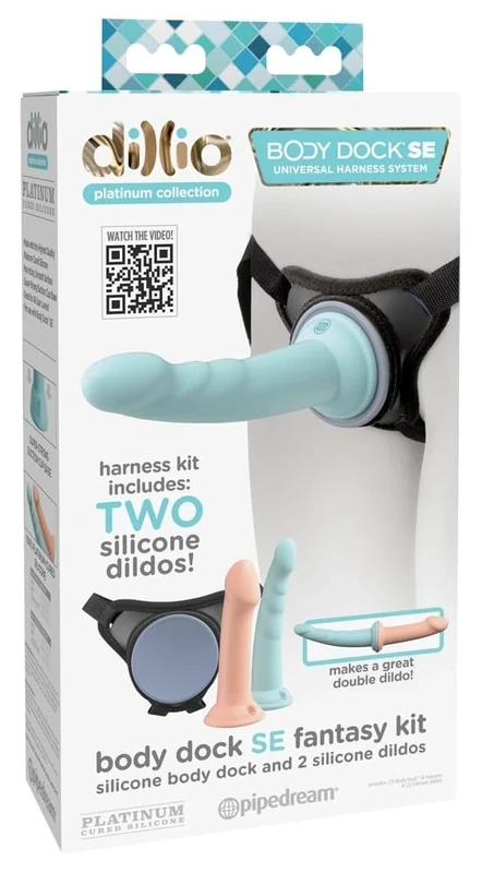 Pipedream Dillio Platinum Dillio Platinum Body Dock SE Fantasy Kit (6" and 7") Light Blue 6-7 Inch
