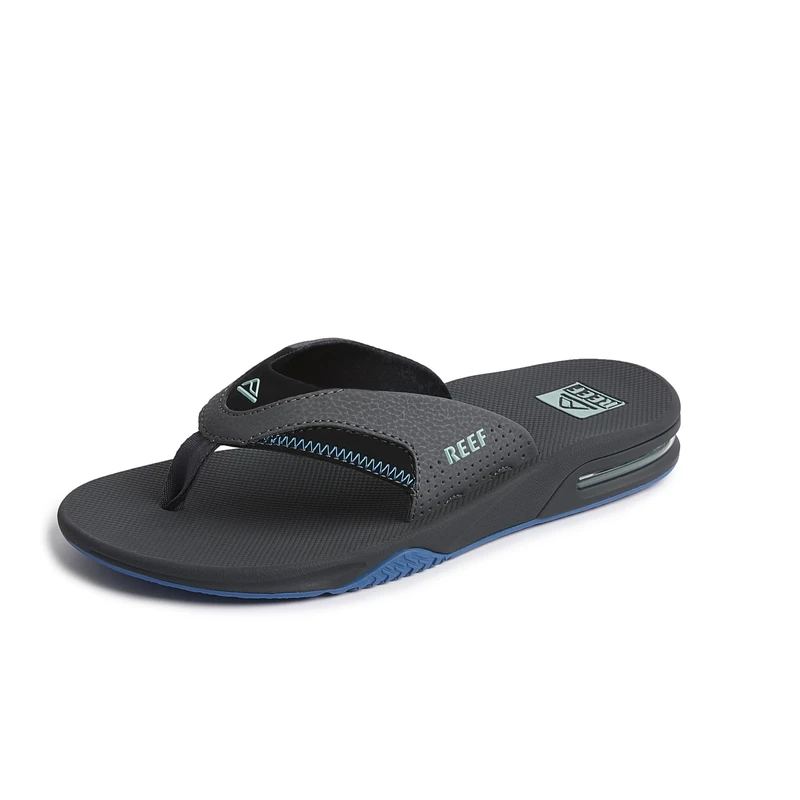 Reef Men's Fanning Flip Flop Sandal Gunmetal Ocean - Image 1