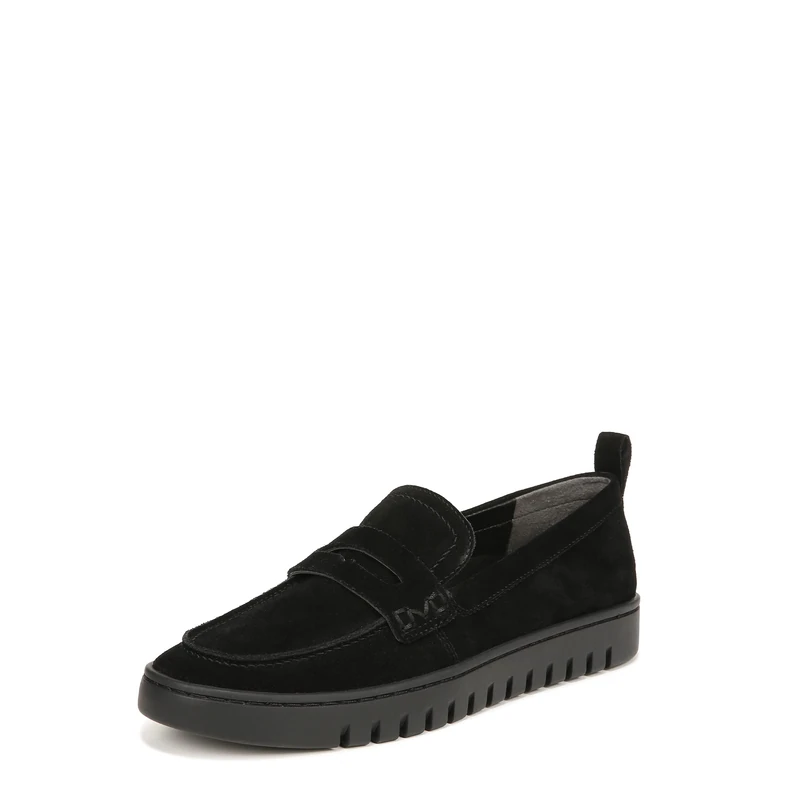 Vionic Women's Uptown Slip-ons Loafer, Black Suede, Wide