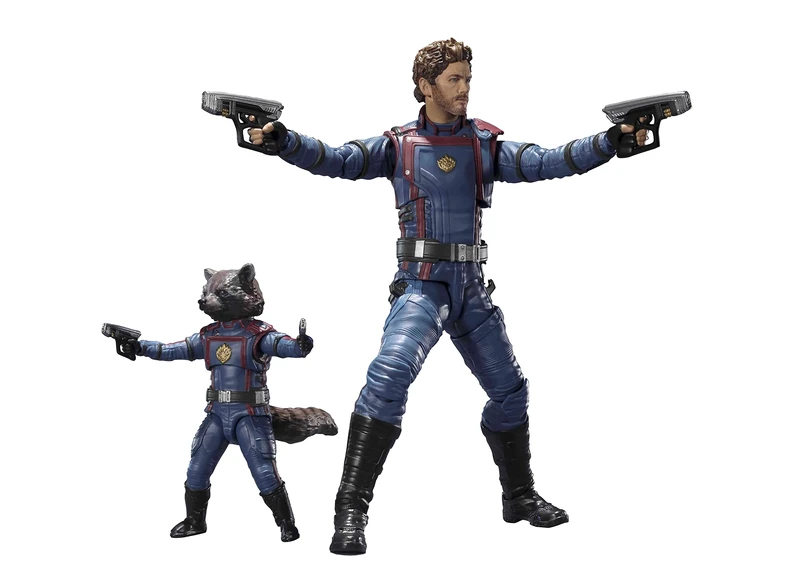 TAMASHII NATIONS GOTG 3 - Star-Lord & Rocket Raccoon - Figurine S.H. Figuarts 6-15cm, Black