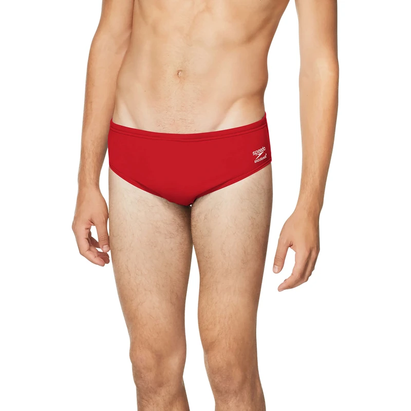 Speedo Mens Swimsuit Brief Endurance+ Solid Adult, Team Red, 38