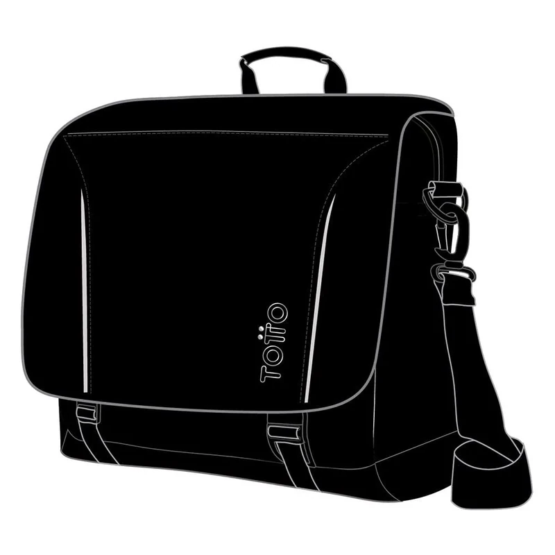 TOTTO 15.4 Black Laptop Shoulder Bag - Cromy STANDARD SIZE