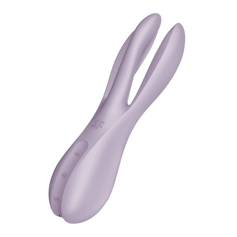 Satisfyer Threesome 2 Lay-on Vibrator | 3 Motors | Clitoral & Labia Stimulation | 12 Vibration Programs | Waterproof (IPX7) | Skin-Friendly Silicone & Rechargeable Adult Sex Toy for Women | in Lilac