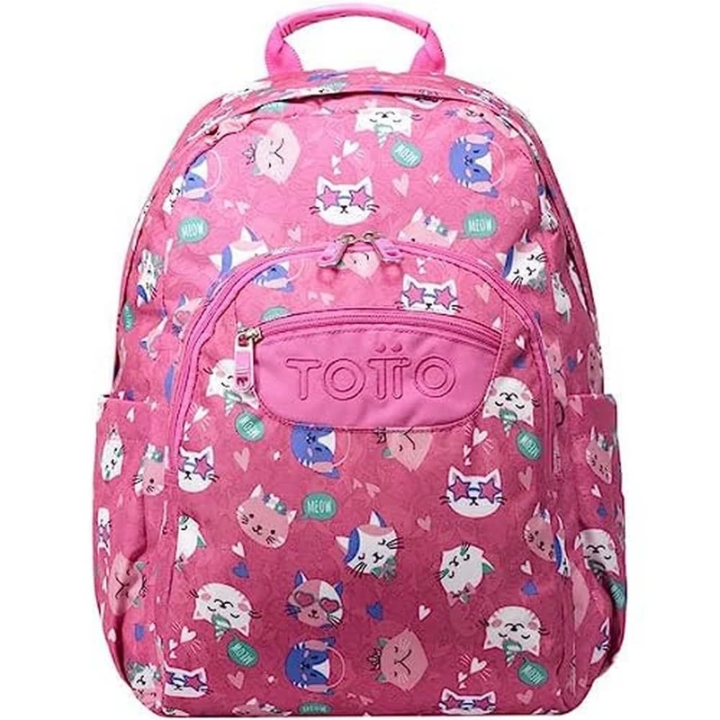 TOTTO School Backpack Adaptable to Pink Party Kittens - Large Size Watercolors